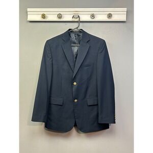 Chaps Blazer Kids 18R Navy Blue Classic‎ Two-Button Gold Crest Buttons Formal